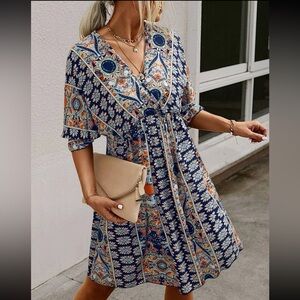 SHEIN Crossover Front Dress